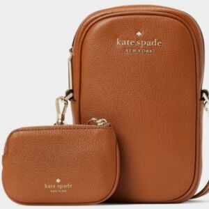 NWOT Kate Spade Brown Rosie North South Crossbody with Unique Make It Mine Strap